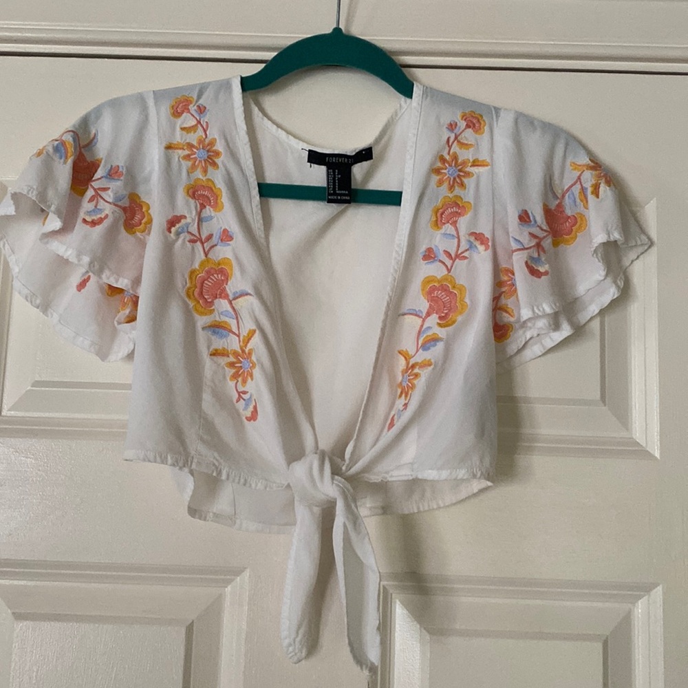 Tie front crop top